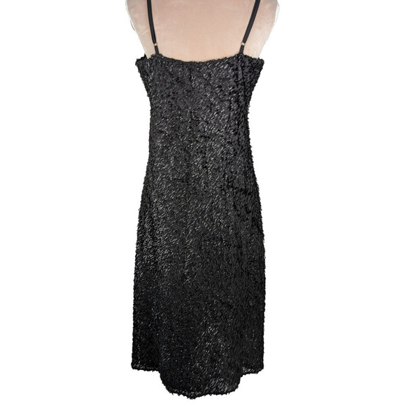 Hatch Maternity Black Shimmer Fringed Midi Party Slip Dress Size 1 US Small - Picture 4 of 10
